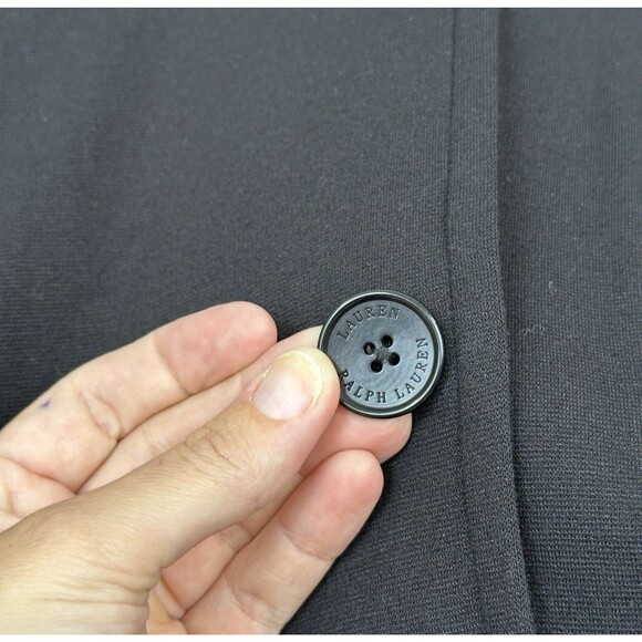 LRL Ralph Lauren Matching Set 8 Black Shift Dress Jacket Stretch Minimal Career - Picture 5 of 16